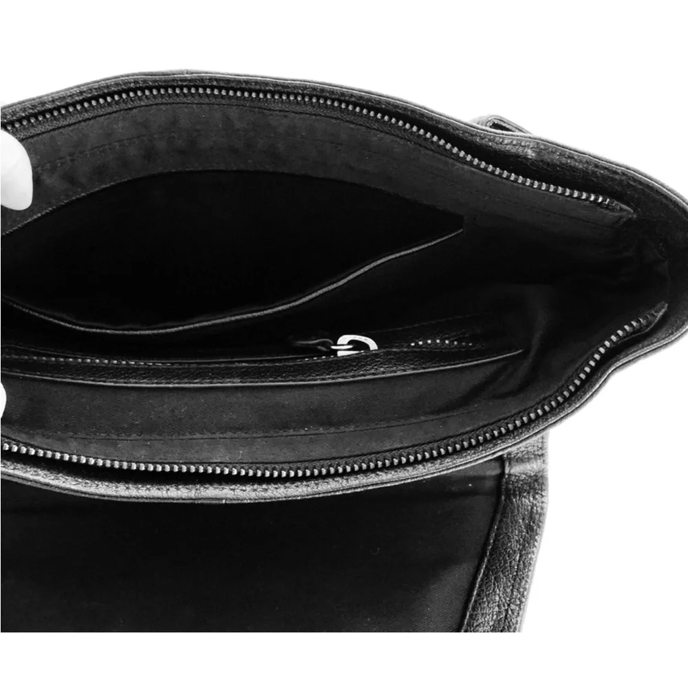 BRACHFELD PARLAGY DAPHNE BLACK LEATHER CLUTCH